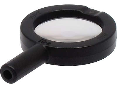 Lego (N) ~ Minifigure Utensil Magnifying Glass Thick Frame and Hollow Handle with Trans-Cl ~ [Black]