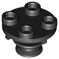 Lego (N) ~ Plate Round 2 x 2 Thin with Rotation Stem ~ [Black]
