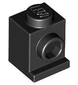 Lego (N) ~ Brick Modified 1 x 1 with Headlight ~ [Black]