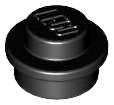 Lego (N) ~ Plate Round 1 x 1 ~ [Black]