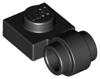 Lego (N) ~ Plate Modified 1 x 1 with Light Attachment - Thick Ring ~ [Black]