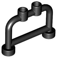 Lego (N) ~ Bar 1 x 4 x 2 with Open Studs ~ [Black]