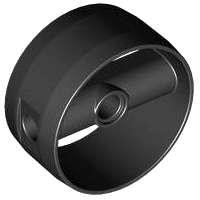 Lego (U) ~ Cylinder 4 x 4 x 1 2/3 with Pin Holes and Center Bar ~ [Black]