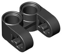 Lego (U) ~ Technic Axle and Pin Connector Perpendicular Double Split ~ [Black]