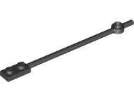 Lego (N) ~ Bar 12L with 1 x 2 Plate End Solid Studs and 1 x 1 Round Plate End ~ [Black]