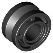 Lego (N) ~ Wheel 11mm D. x 8mm with Center Groove ~ [Black]