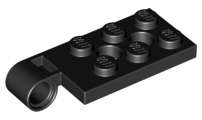 Lego (N) ~ Hinge Plate 2 x 4 with Pin Hole and 2 Holes - Top ~ [Black]