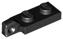 Lego (U) ~ Hinge Plate 1 x 2 Locking with 1 Finger on End without Bottom Groove ~ [Black]