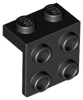 Lego (N) ~ Bracket 1 x 2 - 2 x 2 ~ [Black]