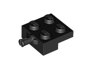 Lego (N) ~ Plate Modified 2 x 2 with Wheel Holder ~ [Black]