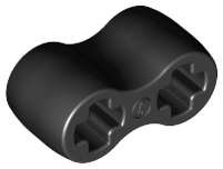 Lego (N) ~ Technic Axle Connector Double - Flexible Rubber ~ [Black]