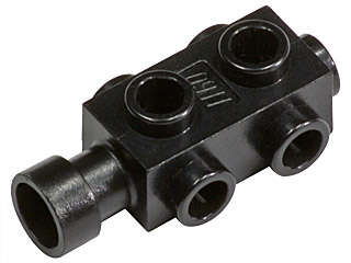 Lego (N) ~ Brick Modified 1 x 2 x 2/3 with Studs on Sides and Extended Stud Receptacle ~ [Black]
