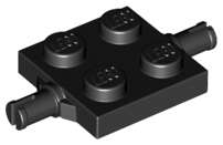 Lego (U) ~ Plate Modified 2 x 2 with Wheels Holder ~ [Black]