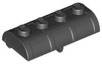 Lego (U) ~ Container Treasure Chest Lid Curved with Thick Hinge ~ [Black]