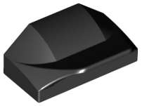 Lego (U) ~ Slope Curved 1 x 2 x 2/3 Wing End ~ [Black]