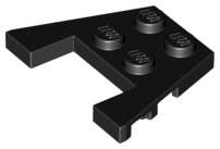 Lego (U) ~ Wedge Plate 3 x 4 with Stud Notches ~ [Black]