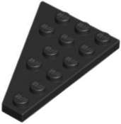 Lego (N) ~ Wedge Plate 6 x 4 Right ~ [Black]