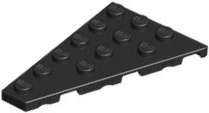 Lego (N) ~ Wedge Plate 6 x 4 Left ~ [Black]