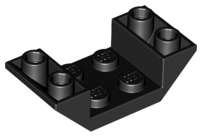 Lego (U) ~ Slope Inverted 45 4 x 2 Double with 2 x 2 Cutout ~ [Black]