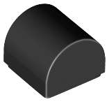 Lego (N) ~ Slope Curved 1 x 1 x 2/3 Double ~ [Black]