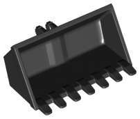 Lego (N) ~ Vehicle Digger Bucket 7 Teeth 3 x 6 Rise Inside with Locking 2 Finger Hinge ~ [Black]