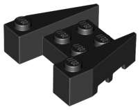 Lego (N) ~ Wedge 3 1/2 x 4 with Stud Notches ~ [Black]