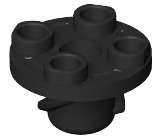 Lego (N) ~ Plate Round 2 x 2 Thin with Rotation Stem and Screw ~ [Black]