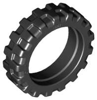 Lego (N) ~ Tire 21mm D. x 6mm City Motorcycle ~ [Black]