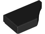 Lego (N) ~ Tile Modified 1 x 2 Wedge Right ~ [Black]