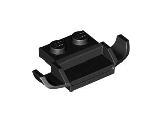 Lego (U) ~ Plate Modified 1 x 2 with Racers Car Grille ~ [Black]