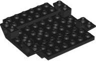 Lego (N) ~ Aircraft Fuselage Middle Bottom 8 x 8 with 4 Holes and 4 Pin Holes ~ [Black]