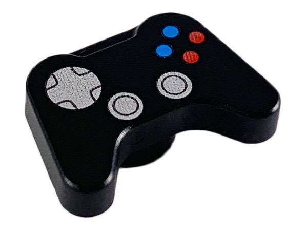 Lego NEW - Minifigure Utensil Video Game Controller with Silver Directional Pad andThumbs~ [Black]
