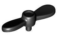 Lego (N) ~ Minifigure Propeller 2 Blade Twisted Tiny with Small Pin ~ [Black]