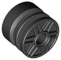 Lego (U) ~ Wheel 18mm D. x 14mm with Pin Hole Fake Bolts and Shallow Spokes ~ [Black]
