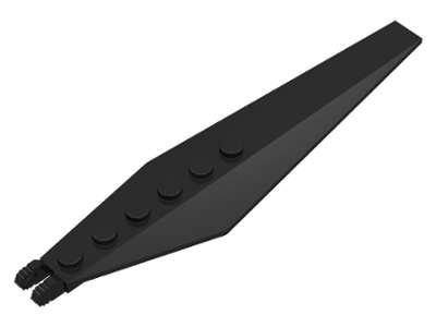 Lego (N) ~ Hinge Plate 3 x 12 with Angled Side Extensions and Tapered Ends ~ [Black]