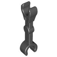 Lego (N) ~ Arm Mechanical Straight with Clips at 90 degrees (Vertical Grip) ~ [Black]