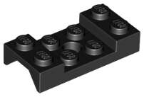 Lego (U) ~ Vehicle Mudguard 2 x 4 with Arch Studded with Hole ~ [Black]