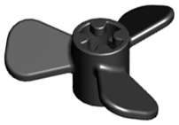 Lego (U) ~ Propeller 3 Blade 3 Diameter with Axle Hole ~ [Black]