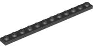 Lego (U) ~ Plate 1 x 12 ~ [Black]