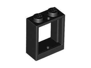 Lego (N) ~ Window 1 x 2 x 2 Flat Front ~ [Black]