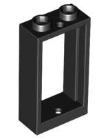 Lego (N) ~ Window 1 x 2 x 3 Flat Front ~ [Black]