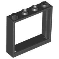Lego (U) ~ Window 1 x 4 x 3 - No Shutter Tabs ~ [Black]