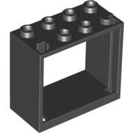 Lego (N) ~ Window 2 x 4 x 3 - Hollow Studs ~ [Black]