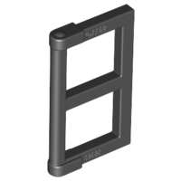 Lego (N) ~ Pane for Window 1 x 2 x 3 with Thick Corner Tabs ~ [Black]