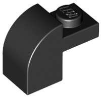 Lego (U) ~ Slope Curved 2 x 1 x 1 1/3 with Recessed Stud ~ [Black]
