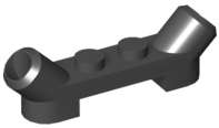 Lego (U) ~ Plate Modified 1 x 4 with Angled Tubes ~ [Black]