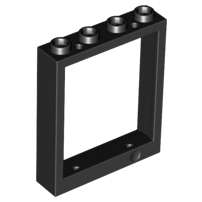 Lego (N) ~ Door Frame 1 x 4 x 4 Lift ~ [Black]