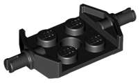 Lego (N) ~ Plate Modified 2 x 2 with Wheels Holder Wide and Hole ~ [Black]