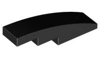 Lego (U) ~ Slope Curved 4 x 1 ~ [Black]