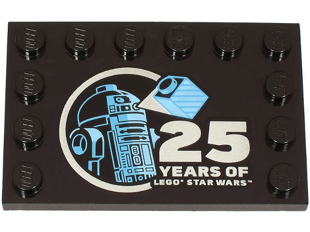 Lego (N) ~ Tile Modified 4 x 6 with Studs on Edges with Bright Light Blue and Medium Blue  ~ [Black]